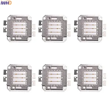 Фото Светодиодные RGB лампы IWHD 6 шт. для прожекторов 30 36 в алюминий 20 Вт 50 60 90 Вт|Подвесные