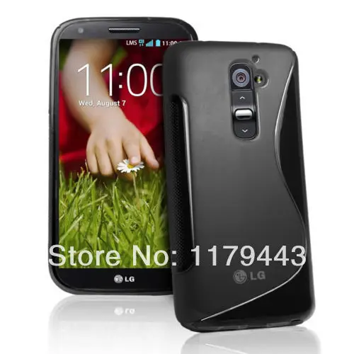 Wholesale 5 sets/lot S Line Wave Gel Case Cover For LG G2 D802 + Screen Protector Free Shipping |
