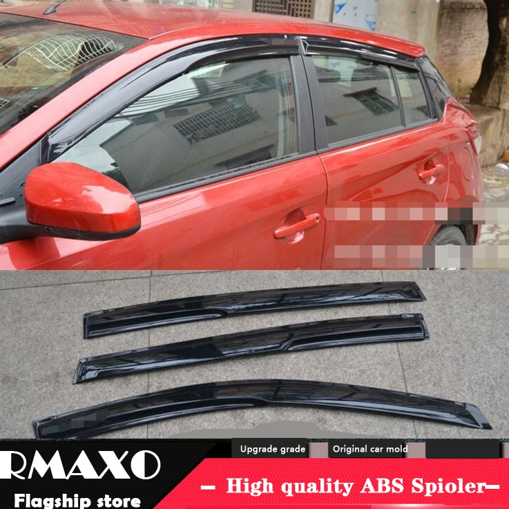 Пластиковый козырек для окон Toyota Yaris 2014 2016 оттенки вентиляционных отверстий