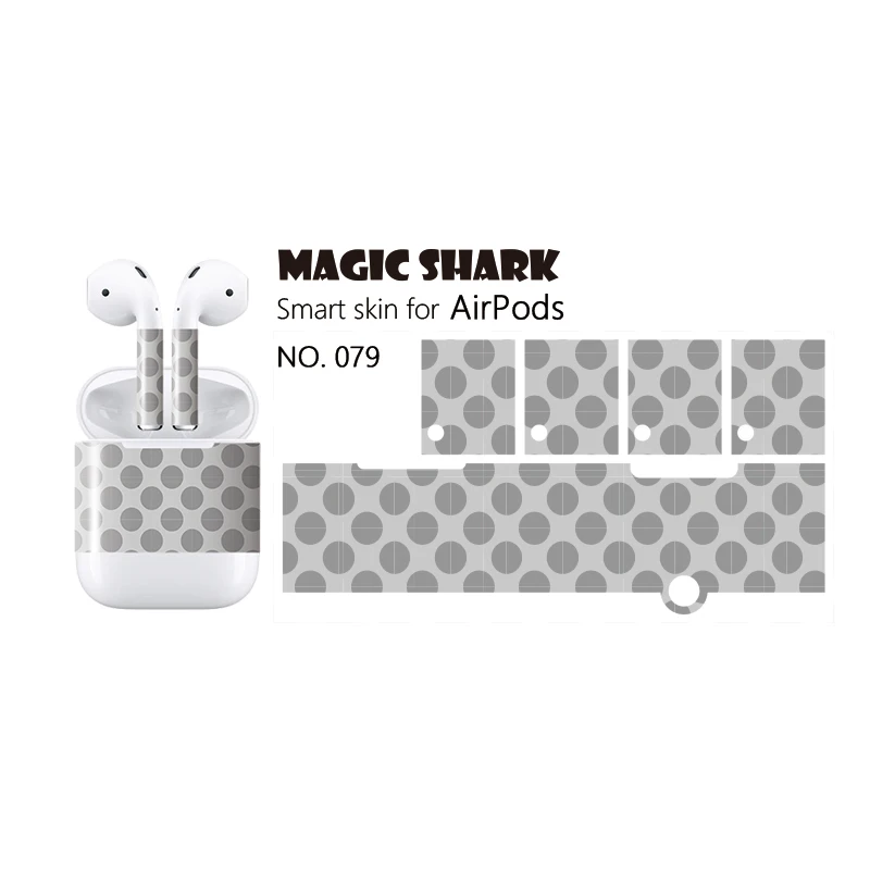 Защитная наклейка Magic Shark для наушников Apple Airpod съемная декоративная пленка |