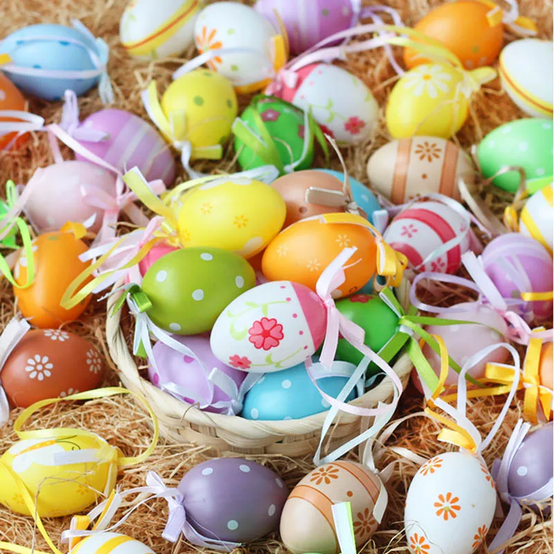 Пасхальные яйца подвесные пасхальные украшения для творчества 6 шт.|Украшения