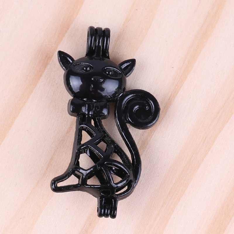 5 шт. Черный кот кулон милые животные Essential Масла диффузор медальон цинковый сплав