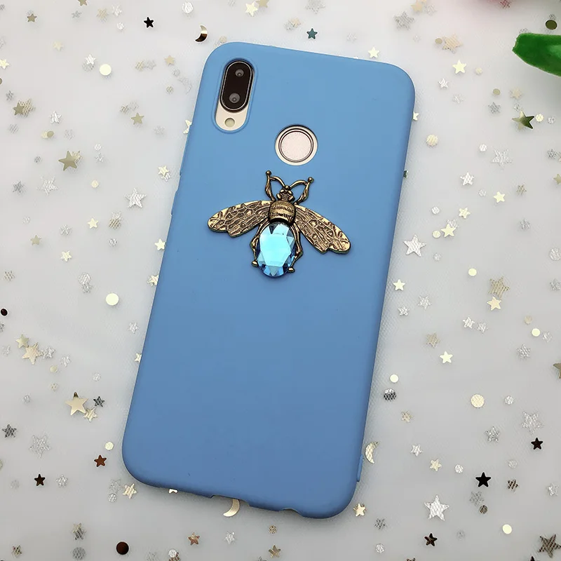3D пчелы Карамельный цвет мягкий TPU чехол для huawei Коврики 10 20 P20 P30 P10 Y6 Y5 Y9 Prime Honor 10 9 Lite 7C 7A Pro 8X 8C P Smart