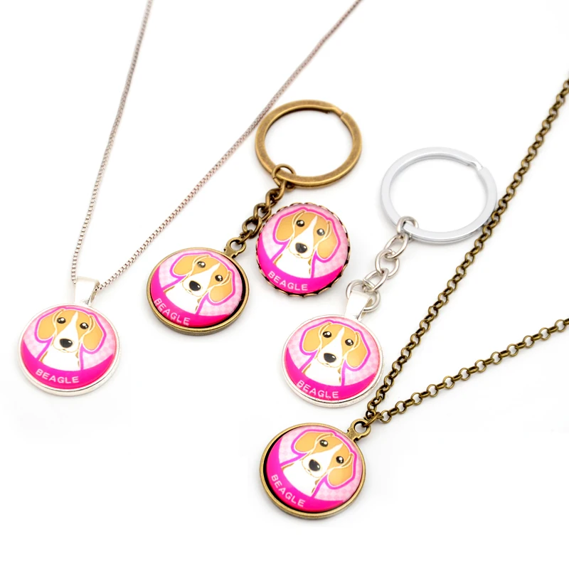 DIY Собака Ювелирные наборы Брелок Брошь Цепочки и ожерелья для Для женщин мужчин