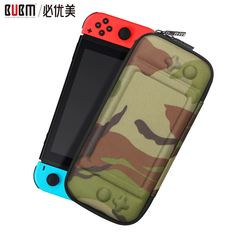 

BUBM hard shell case for SWITCH camouflage game console bag portable travel carrying storage bag with game cards slot position