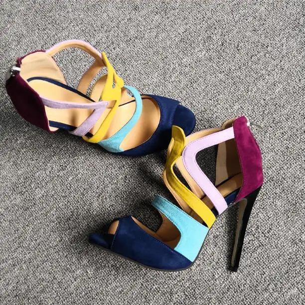 Прямая поставка Новинка 2019 года Брендовые женские летние разноцветные босоножки