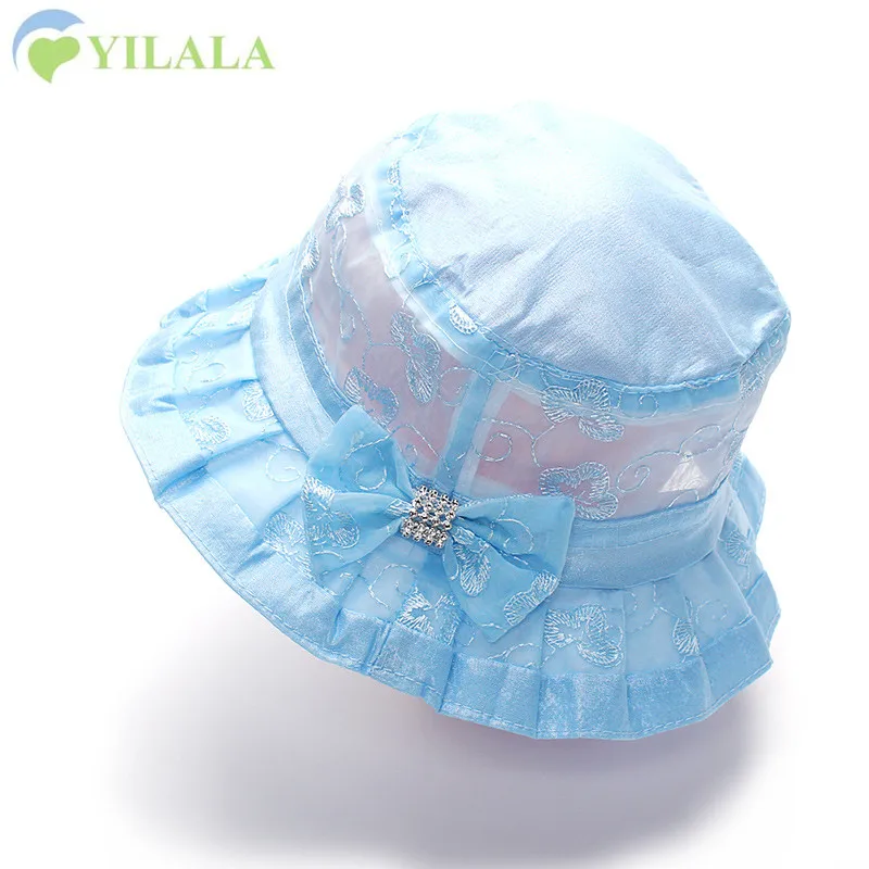 Милая шляпа с бантом для маленьких девочек Панама летняя солнцезащитная Кепка