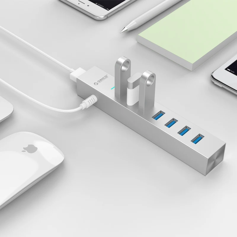 Оригинальный новый алюминиевый 7 портовый USB 3 0 Hub типа C для Windows XP / Vista 8 10/ Linux/Mac OS