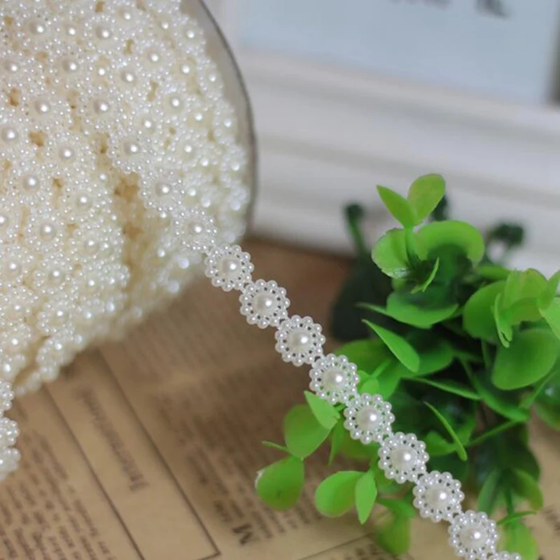 Цепочка Из молочно-белого бисера 2 ярда 10 мм Подсолнух жемчуг сделай сам