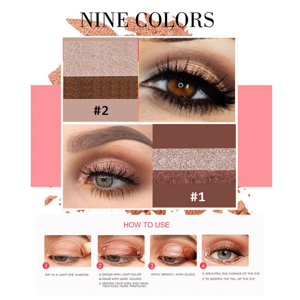 2 color Stamp Shimmer Eyeshadow Palette Makeup Powder Flexibility long Lasting Fashion makeup eye shadow palette Cosmetics 2019 |