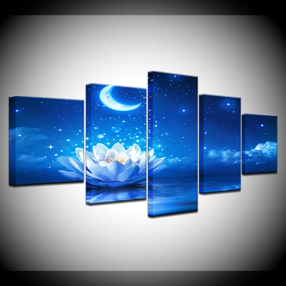 

Sky, Universe, Aurora modern 5 Panel HD Print wall posters Canvas Art Painting For home living room decoration