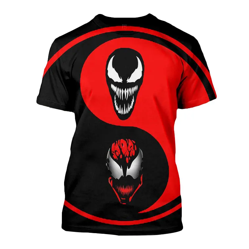 Cloudstyle Men New Spiderman T shirt 3D Printed Venom Tai Ji Casual Fashion Tee Shirt Superhero Male Summer Tshirt Tops Cool | Мужская