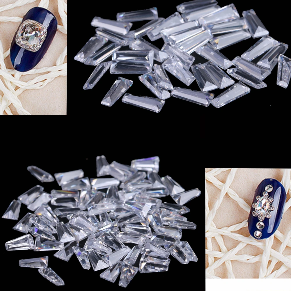Мини-дизайн ногтей Стразы трапециевидные микро Кристальные камни Кристалл