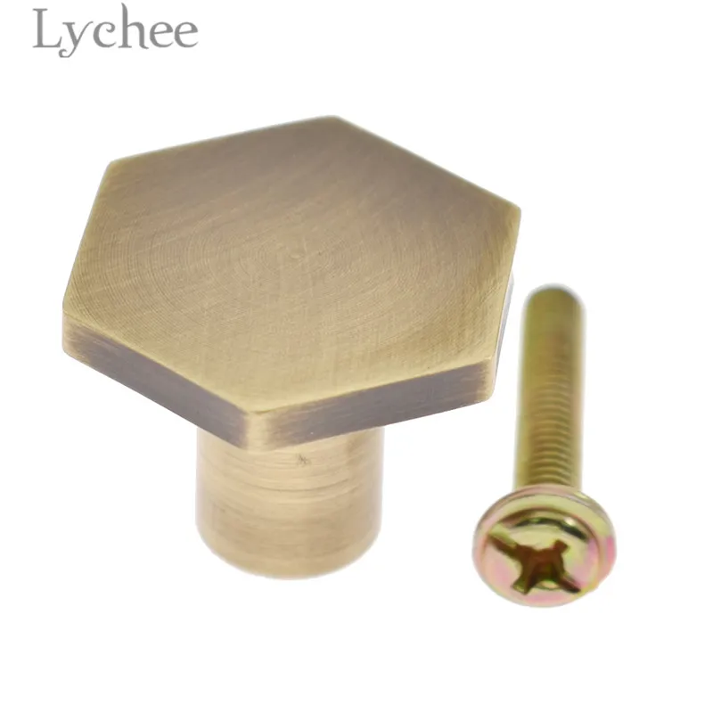 Lychee винтажный медный шестигранник с выдвижным ящиком креативная ручка для шкафа