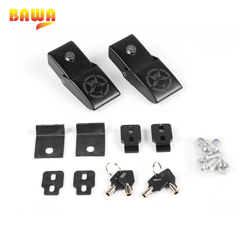 Замок капота двигателя BAWA для Jeep Wrangler JK 2007- металлический замок с ключом дизайн капота для Wrangler замок для автомобильного капота