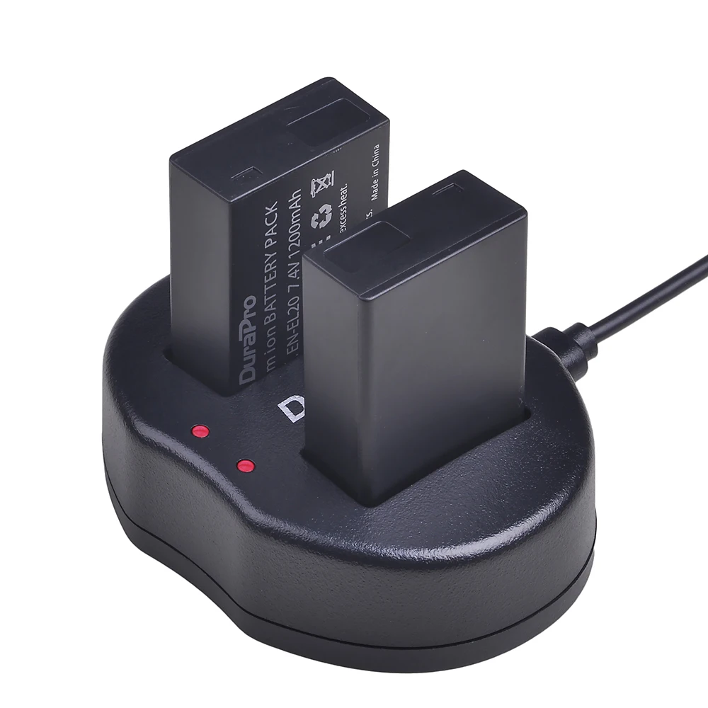 Durapro 4 шт. 1200 мАч EN EL20 аккумуляторная батарея для камеры + USB двойное зарядное