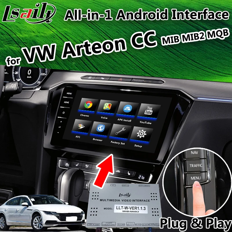 Android 7,1 gps навигация видео интерфейс коробка для CC/Arteon MQB MIB 20104-19 лет Поддержка Android Auto CarPlay по Lsailt