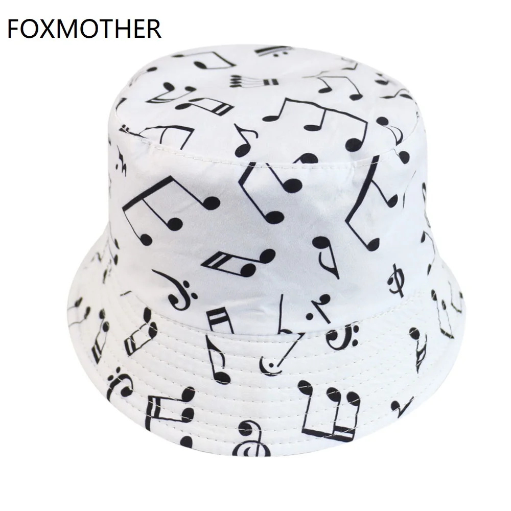 FOXMOTHER новые белые в виде скрипичного ключа ведро шляпы солнцезащитные, кепки Мужские Женские меломана шапки для рыбаков подарки