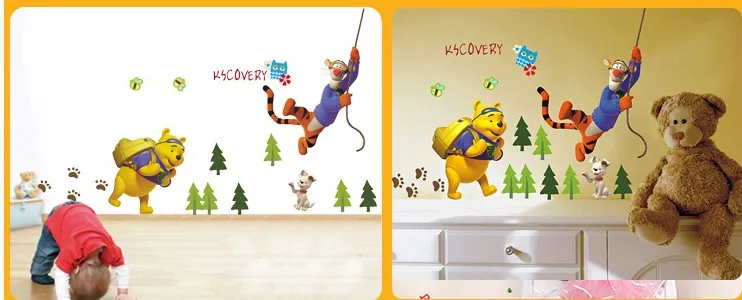 Милый мультяшный Забавный Винни Пух медведь тигр дерево домашний декор для