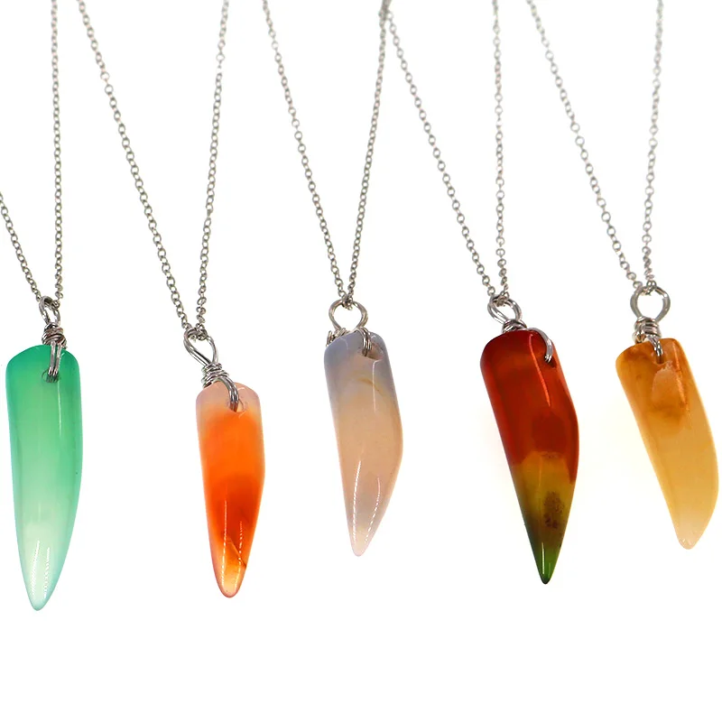6 видов цветов из натурального камня женские ожерелья с подвесками яркое