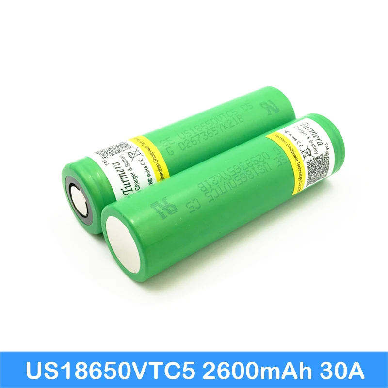 100% оригинальный 30A разрядка 3 7 V US18650 VTC5 2600mAh перезаряжаемые батареи для