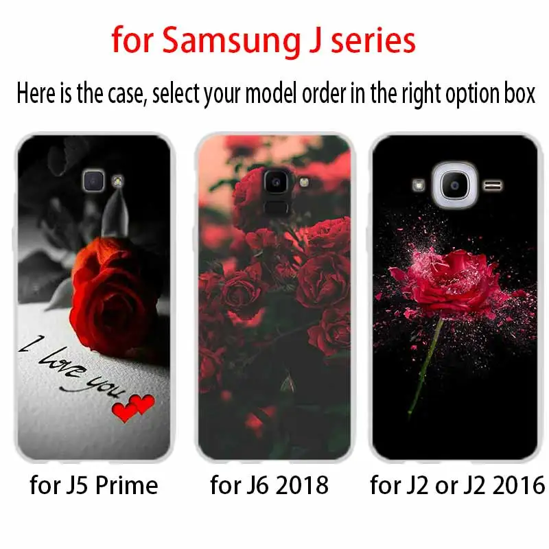 Чехол для телефона Samsung Galaxy J6 J4 Plus J8 J3 J7 2018 J5 j7 2017 2016 j6 Prime Цветные Красные розы цветы