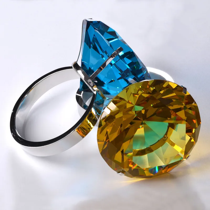 Свадебное украшение 8 см из хрусталя большое кольцо с бриллиантом романтическое