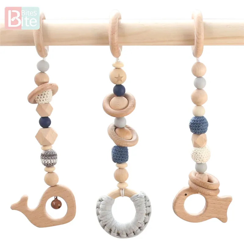 Детский деревянный Прорезыватель для зубов 3 шт./лот|Интерактивные игрушки