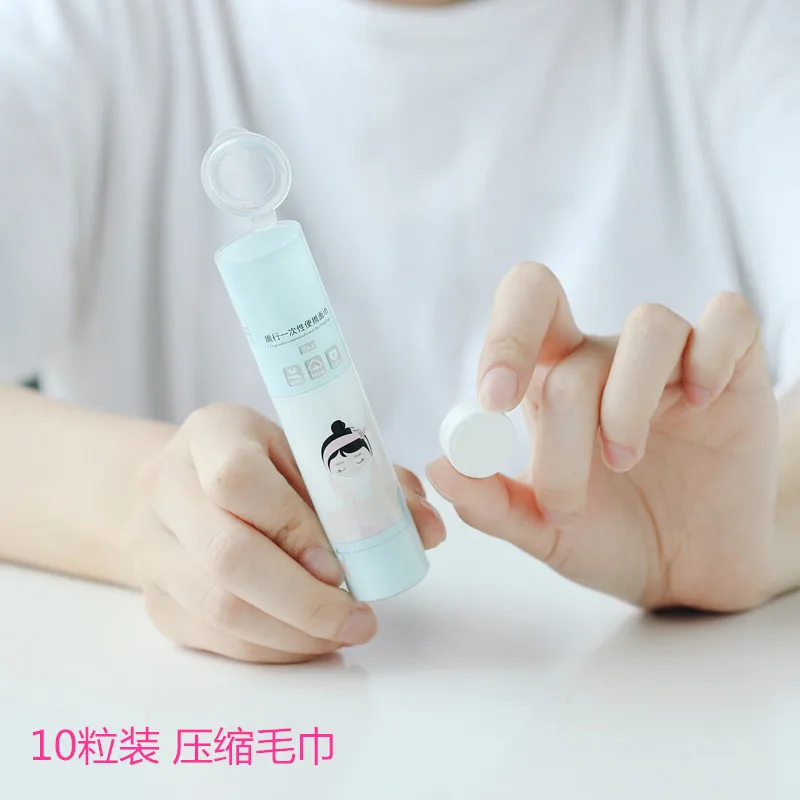10 шт./трубка одноразовые сжатые салфетки для лица портативное и компактное