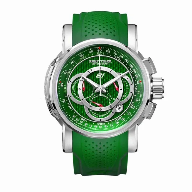 Reef Tiger Aurora Serier RGA3063 мужские многофункциональные спортивные водонепроницаемые кварцевые наручные часы с хронографом - Цвет: P9