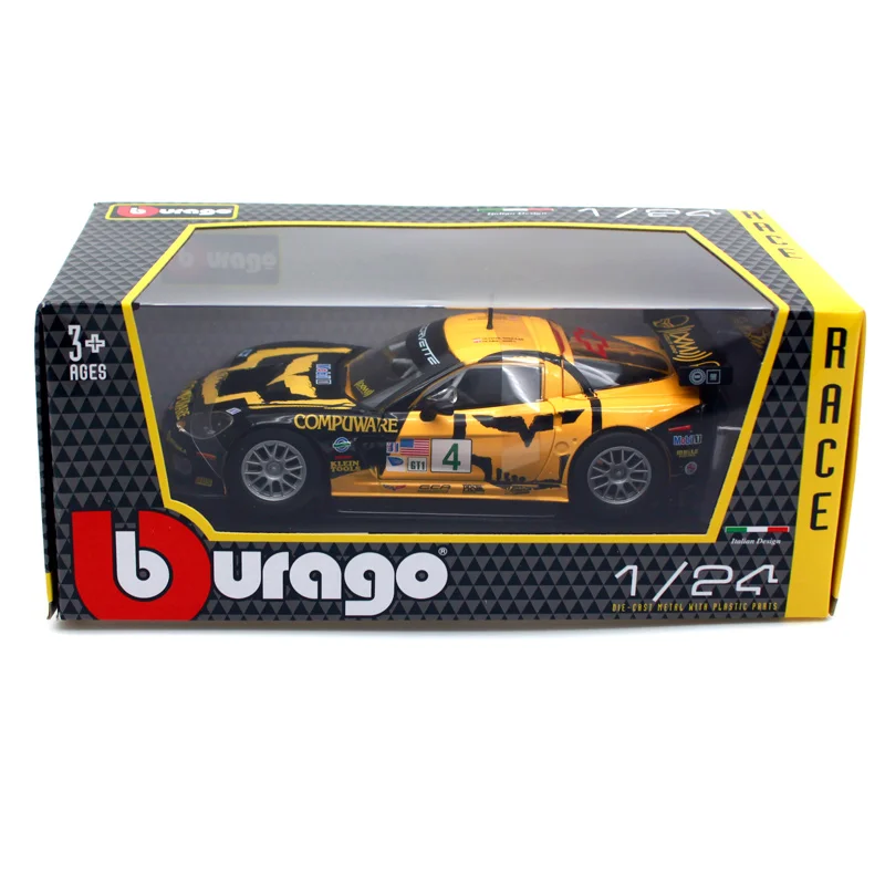 Bburago 1:24 Chevrolet Corvette C6R трек автомобиль литье под давлением открытые двери