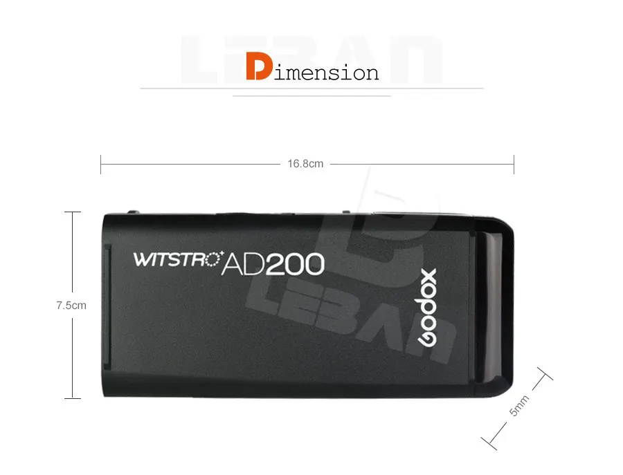 Godox AD200 200Ws ttl 2,4G HSS 1/8000s Карманный светильник-вспышка с двойной головкой с литиевой батареей 2900 мАч, светильник-вспышка, светильник-вспышка ning
