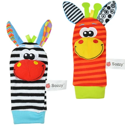 2pcs kid socks Новые детские погремушки садовый Жук погремушка на запястье и носочки для ног с животными милый мультяшный детские носки погремушка игрушки для новорожденных - Color: 2pcs kid socks