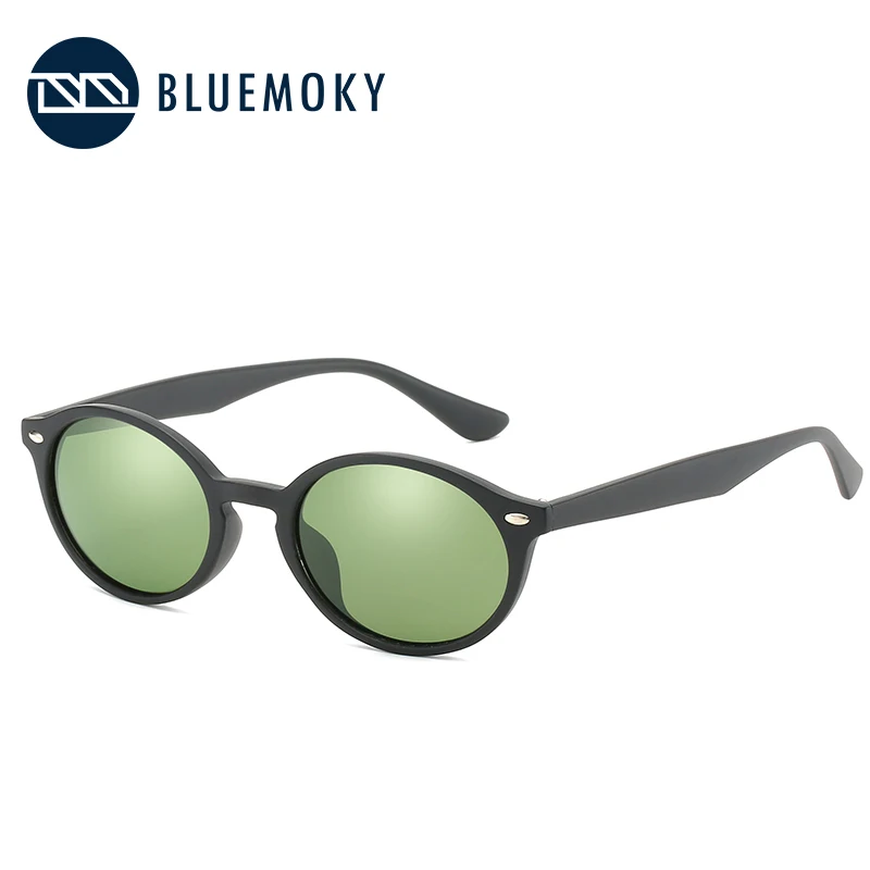 BLUEMOKY овальные женские ретро очки HD поляризованные очки Классический бренд Винтаж солнцезащитные очки для женщин Для мужчин вождения Polaroid UV400 - Цвет линз: 005