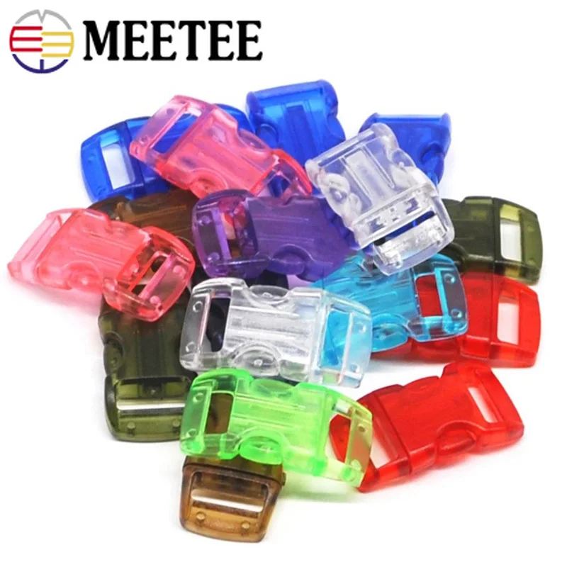 Meetee 30/50 шт 10 мм Пластик прозрачный Цвет пряжки DIY регулировки сумка с пряжкой одежда Запчасти ремня лямки продажы паракордового браслета