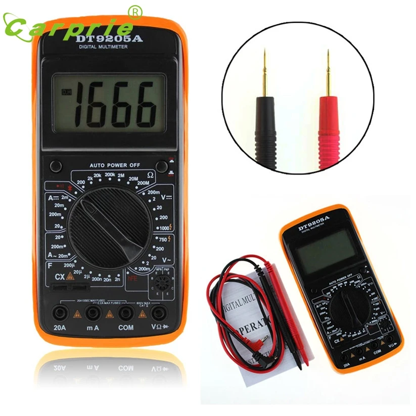 AC DC ЖК дисплей Авто Профессиональный электрический ручной тестер Цифровой