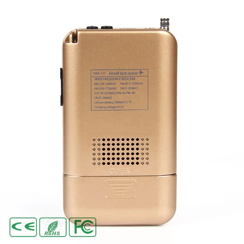 HRD-737 Digital LCD Display Full Band Radio Portable FM/AM/SW/CB/Air/VHF World Band Stereo Receiver Radio with Alarm Clock