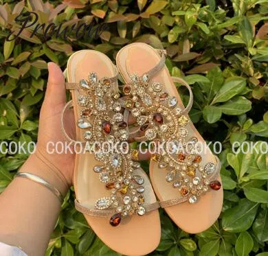 AS PIC Prowow из брендовой натуральной кожи кристалл драгоценности Бисер Летние Босоножки с открытым носком; сандалии с ремешками на Туфли с ремешком и пряжкой, на высоком каблуке, Босоножки Для женщин - Цвет: AS PIC