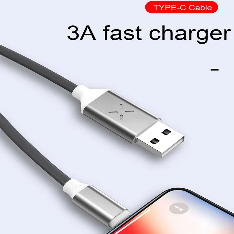 2.4A кабель быстрой зарядки типа C для samsung S10 S9 светодиодный usb-кабель с голосовым управлением для Xiaomi Redmi Note 7 4X кабель синхронизации данных