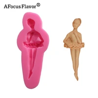 3d female ballet dancer silicone mould fondant clay cake soap chocolate pudding candy cookie biscuit baking decor tools