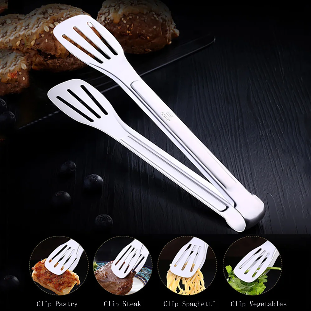 

304 Stainless Steel Food Clip Tong Barbecue Party Bar BBQ Clip Bread Food Ice Clamp Tong Bar Kitchen Tool Accessories
