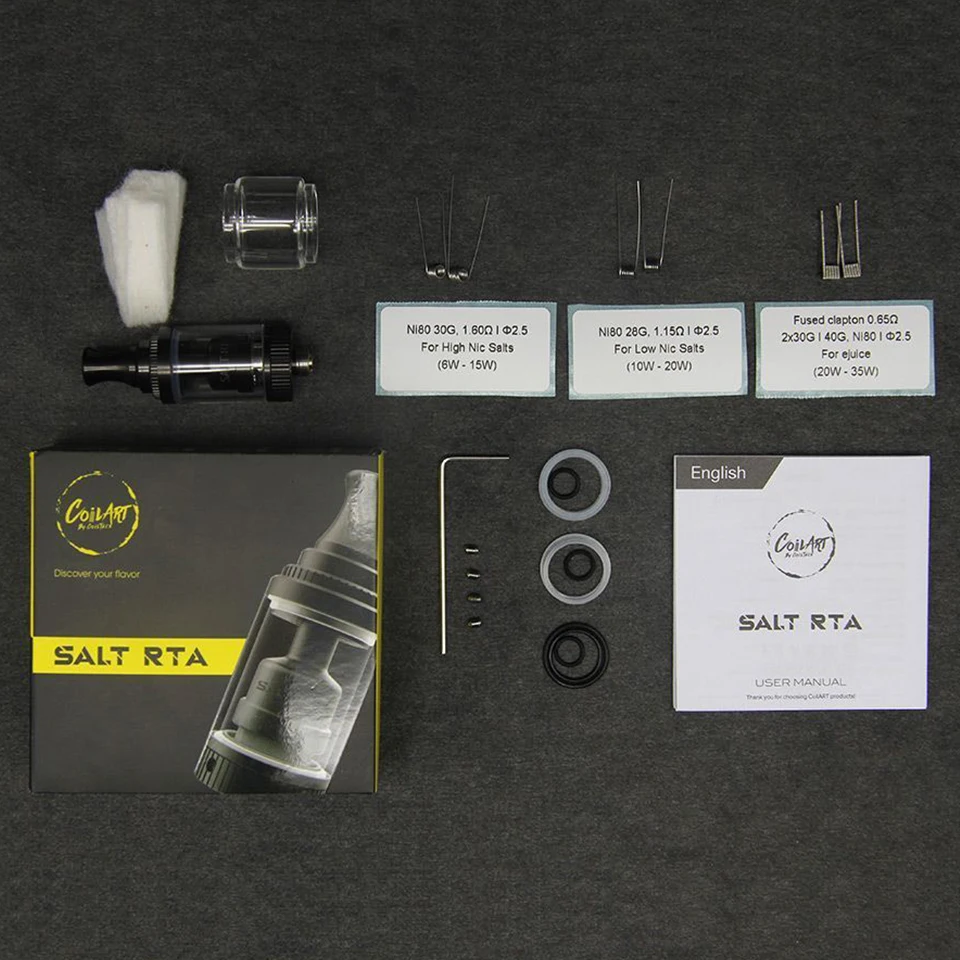 Оригинальный CoilART SALT RTA 18 мм 2 мл/3 5 мл одинарная катушка электронная сигарета бак