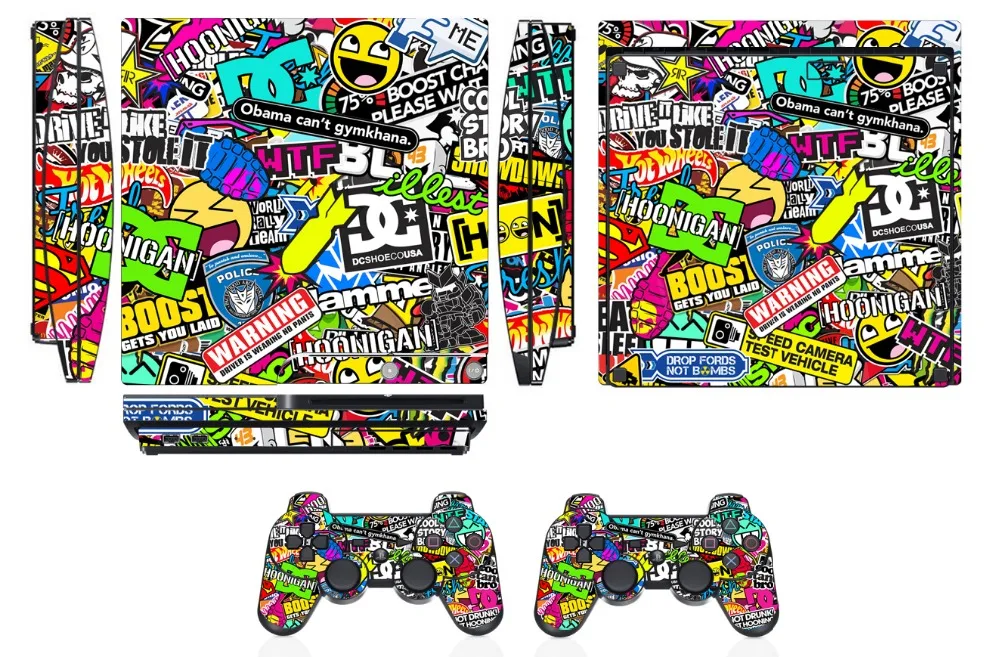 Наклейки для Sony PS3 Slim PlayStation 3 и 2 контроллера|protector sticker|ps3 slim ps3protector sony |