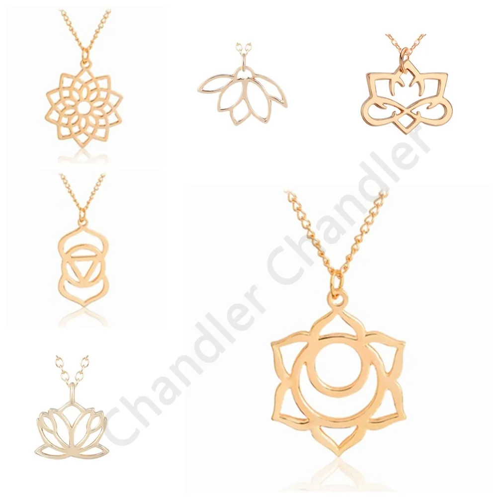 Женское ожерелье с подвеской Chandler God Karma Buddha Lotus оптовая продажа короткая цепь