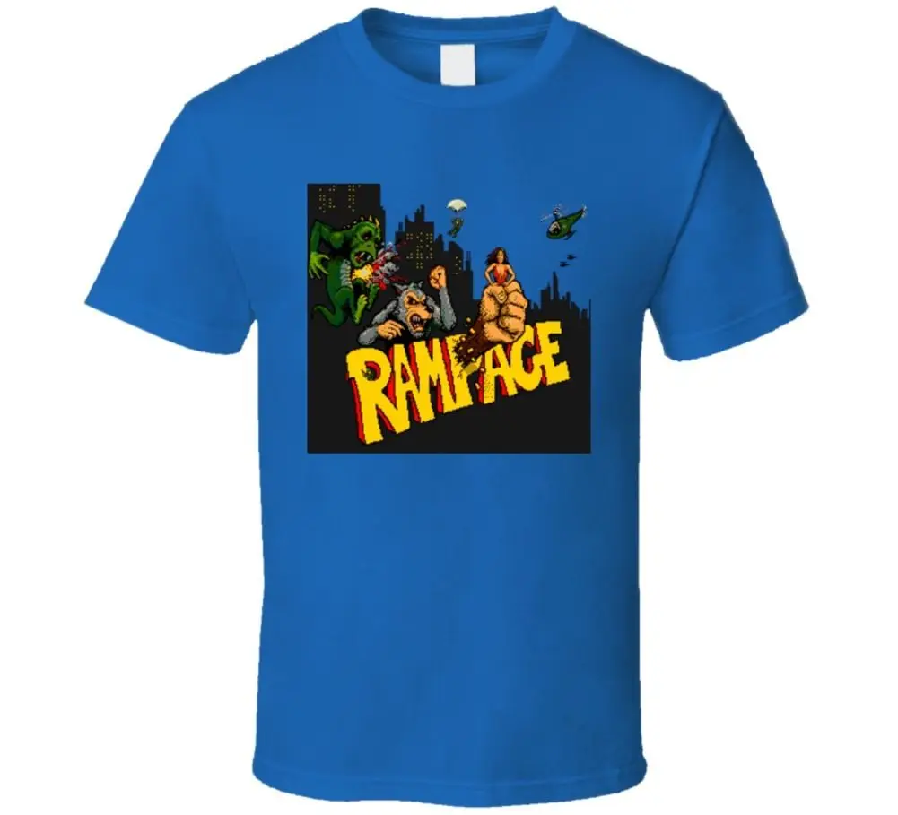 Rampage Ретро 80s видео игра футболка мультфильм Мужская Унисекс Новая модная