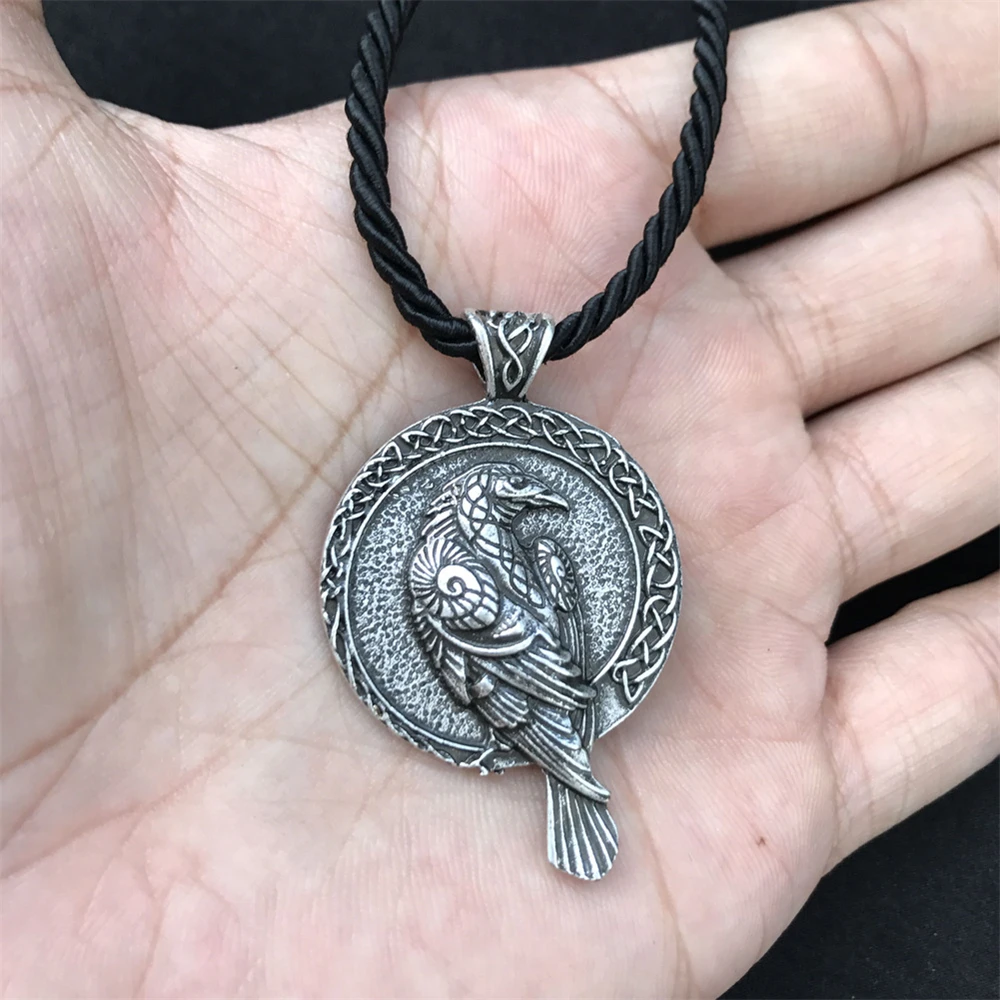 10 шт. Odin Скандинавская Руна талисман Викинг кулон с вороном черная птица Кельт