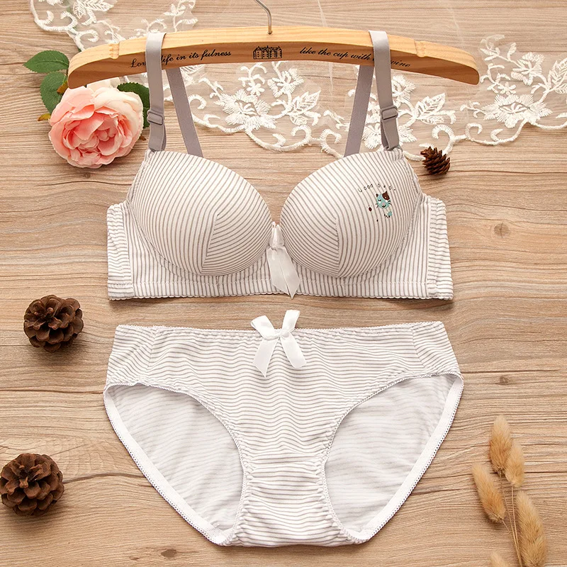 Бюстгальтер + трусики комплект нижнего белья для подростков милый спортивный