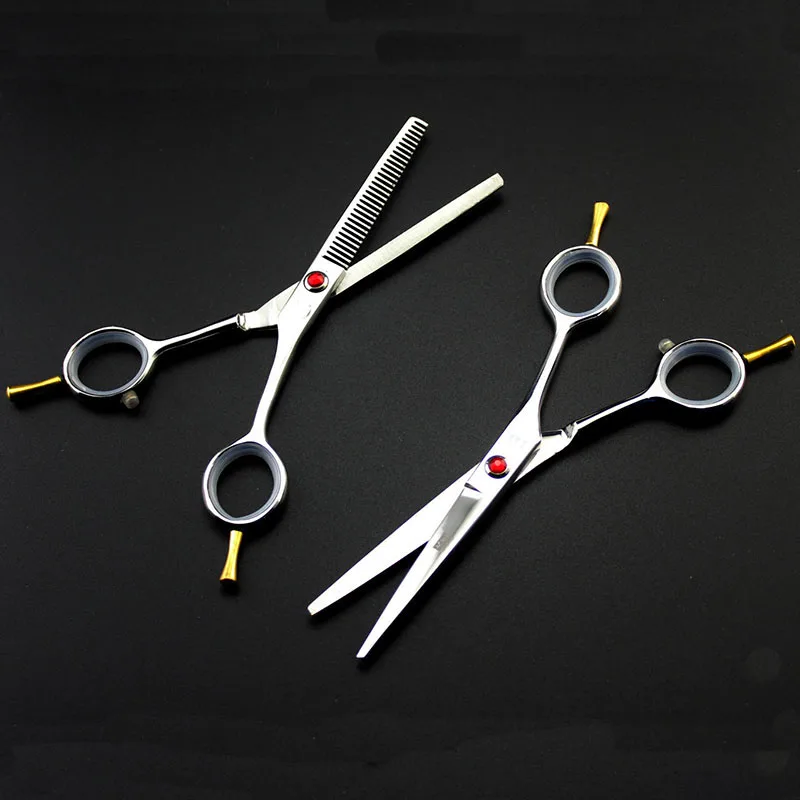 Парикмахерские ножницы 5 дюйма прямые филировочные профессиональные с двойным