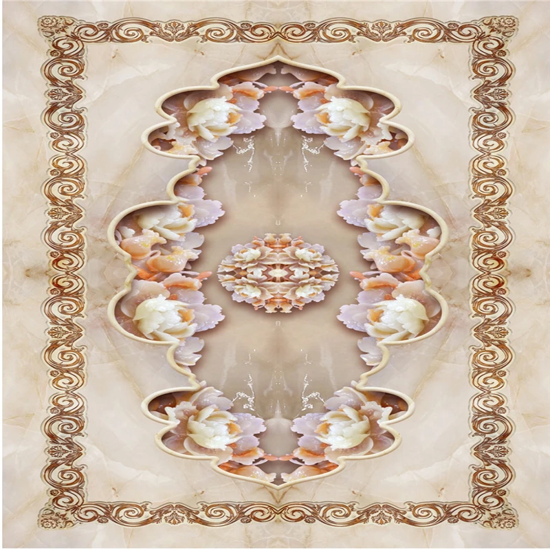 Большие обои на заказ wellyu 3d изысканный нефрит резьба пион камень гостиная