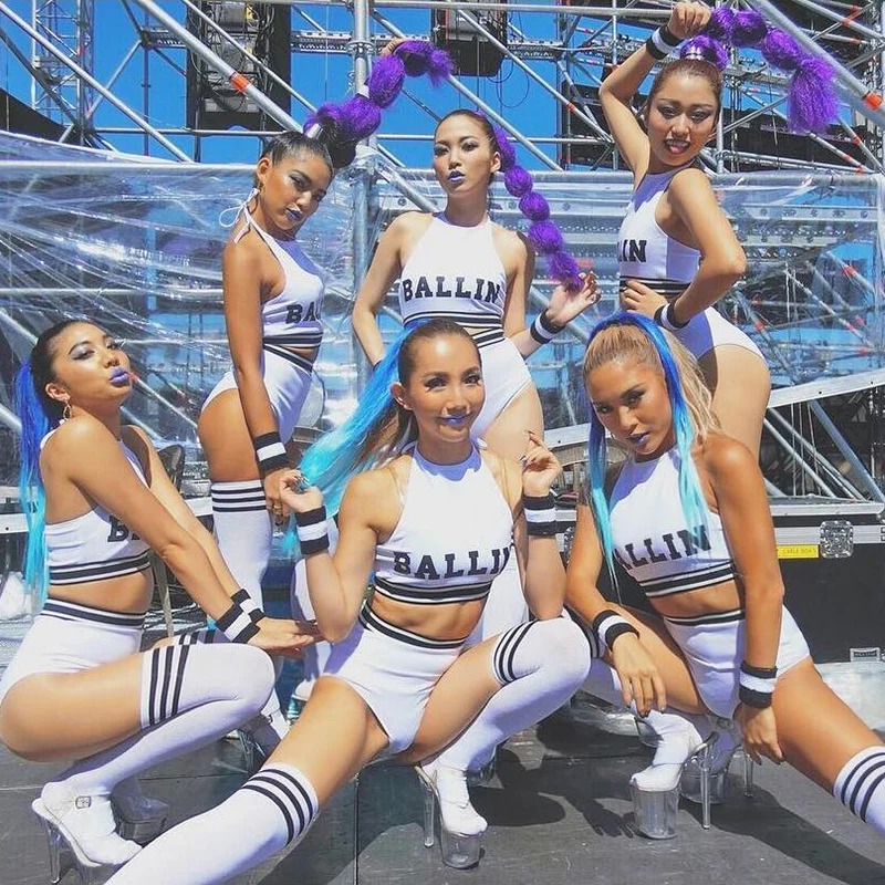 Футболки в стиле хип хоп Джаз танцевальный костюм женские костюмы для шоу на